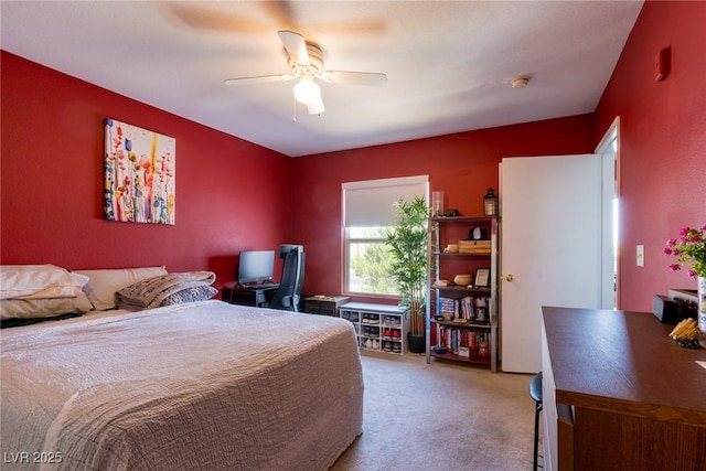 7255 W Sunset Rd Unit 2030, Las Vegas, NV 89113 - carpeted bedroom featuring an office area and ceiling fan