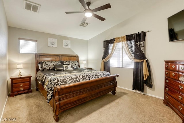 1208 Neva Ranch Ave, North Las Vegas, NV 89081 - bedroom featuring carpet flooring, a ceiling fan, and vaulted ceiling