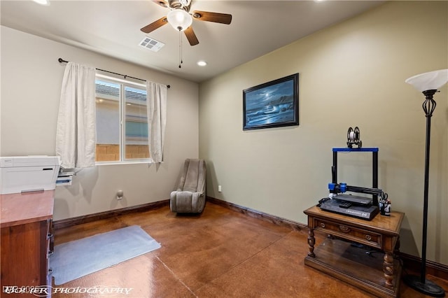 479 Apogee Crst, Mesquite, NV 89027 - unfurnished office featuring ceiling fan and recessed lighting