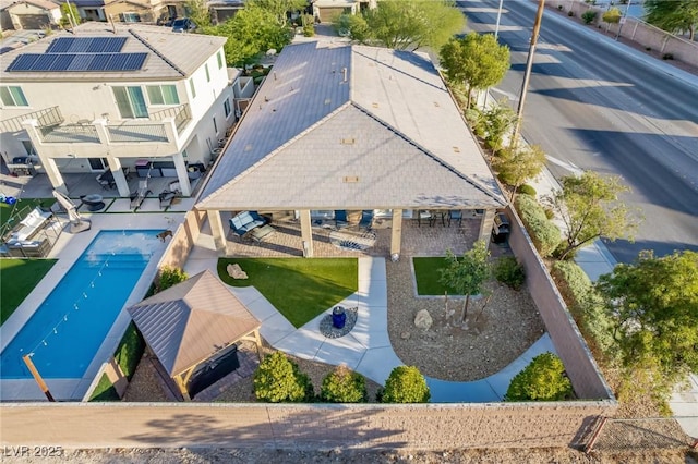 1304 Fantastic Ct, North Las Vegas, NV 89081 - aerial view of residential area with a pool area