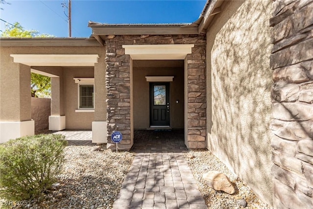1304 Fantastic Ct, North Las Vegas, NV 89081 - view of exterior entry with stone siding and stucco siding