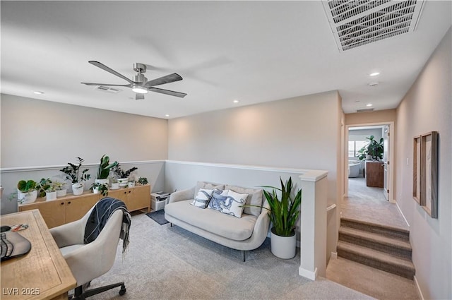 3358 Via Strada St, Henderson, NV 89044 - office space with carpet floors, a ceiling fan, and recessed lighting