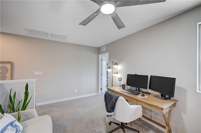 3358 Via Strada St, Henderson, NV 89044 - carpeted home office with ceiling fan and baseboards