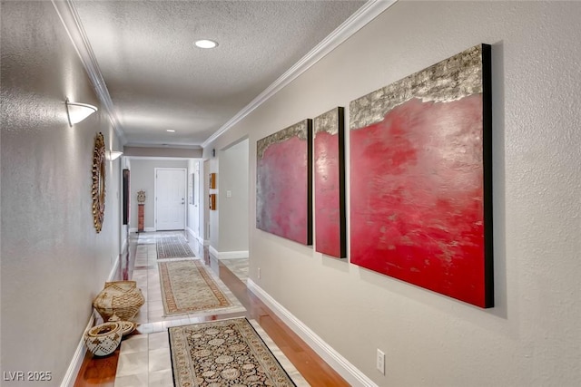 2101 Plaza Del Fuentes, Las Vegas, NV 89102 - hallway featuring crown molding and a textured ceiling