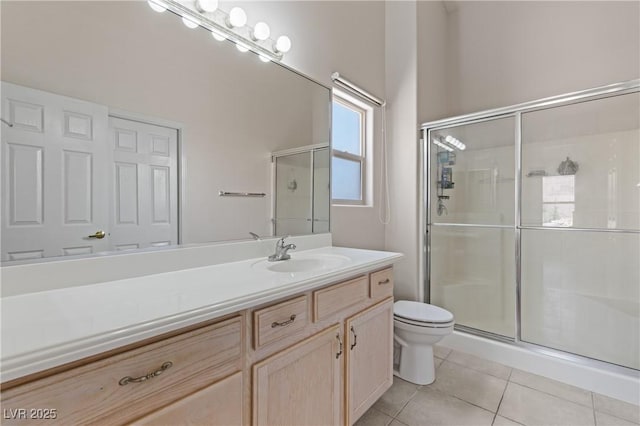 871 Falcon Glenn Dr, Mesquite, NV 89027 - bathroom featuring tile patterned flooring, a stall shower, and vanity