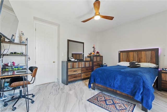 8215 Crow Valley Ln, Las Vegas, NV 89113 - bedroom with an office area and ceiling fan