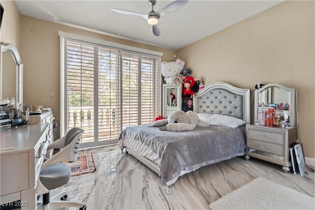 8215 Crow Valley Ln, Las Vegas, NV 89113 - bedroom featuring access to exterior and a ceiling fan