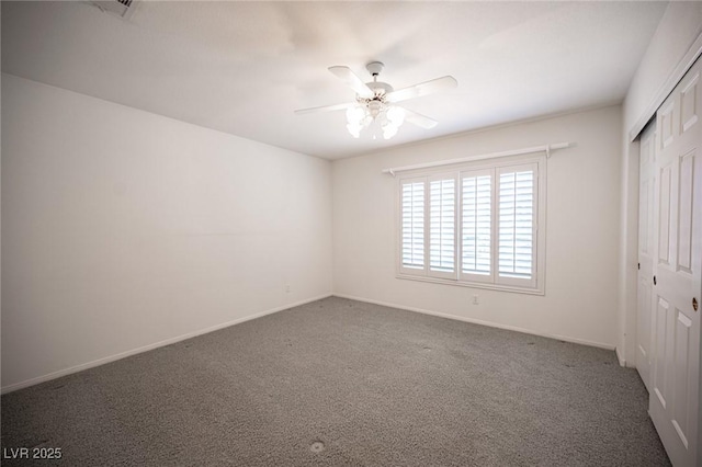 9728 Drumcannon Ave, Las Vegas, NV 89129 - unfurnished bedroom featuring a closet, carpet floors, and ceiling fan