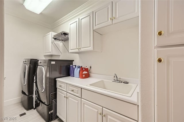 2050 W Warm Springs Rd Unit 3624, Henderson, NV 89014 - washroom featuring independent washer and dryer, cabinet space, and ornamental molding