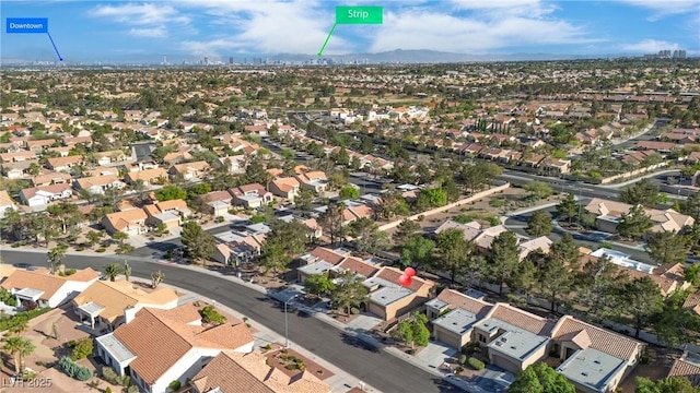 9513 Yucca Blossom Dr, Las Vegas, NV 89134 - aerial perspective of suburban area featuring mountains