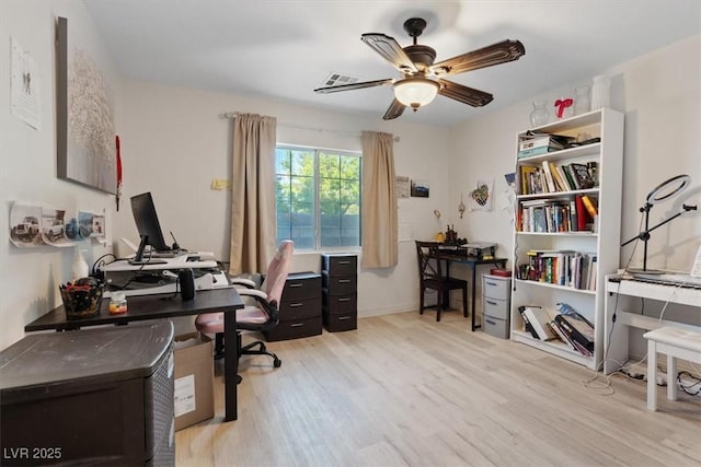 8550 Little Fox St, Las Vegas, NV 89123 - office area with wood finished floors and ceiling fan