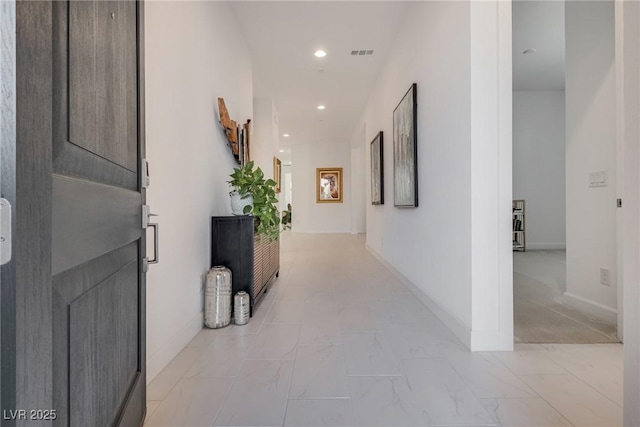 827 Klamath Springs St, Henderson, NV 89011 - corridor featuring light marble finish floors and recessed lighting