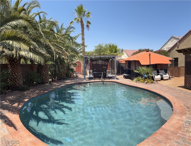 5929 Gentle Creek Ln, North Las Vegas, NV 89031 - outdoor pool with a pergola and a patio
