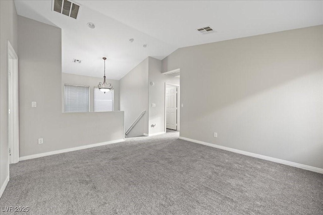 6460 Raven Hall St, North Las Vegas, NV 89084 - spare room with lofted ceiling and carpet