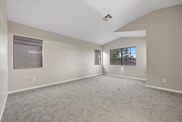 6460 Raven Hall St, North Las Vegas, NV 89084 - unfurnished room with vaulted ceiling and carpet floors