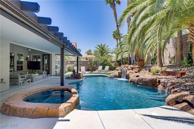 1509 Winslow St, Las Vegas, NV 89117 - view of pool with a patio area and a pool with connected hot tub
