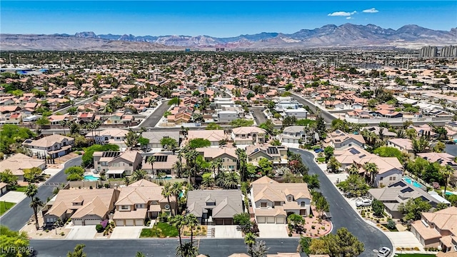 1509 Winslow St, Las Vegas, NV 89117 - aerial perspective of suburban area with a mountain backdrop