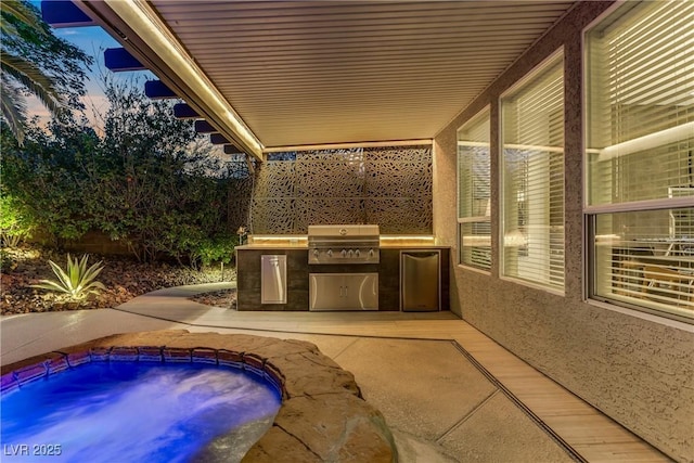 1509 Winslow St, Las Vegas, NV 89117 - view of patio featuring area for grilling and an in-ground hot tub