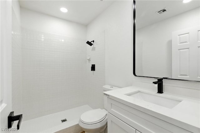 2105 Madagascar Ln, Las Vegas, NV 89117 - full bathroom with vanity, tiled shower, and recessed lighting