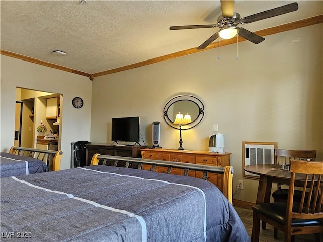 223 Hunter Ridge Rd Unit 121, Brian Head, UT 84719 - bedroom with wood finished floors, ornamental molding, and a textured ceiling