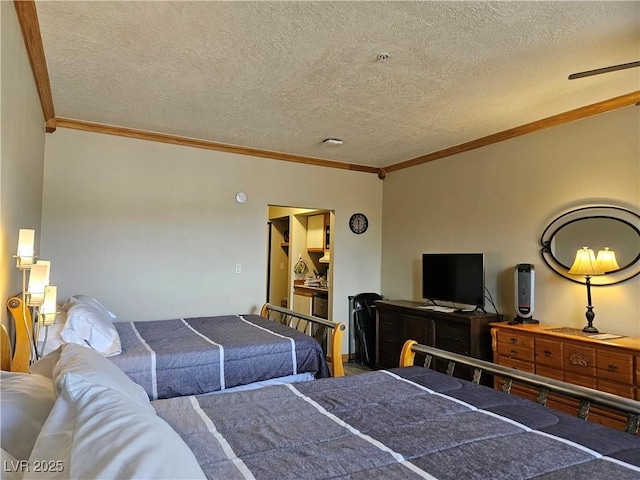 223 Hunter Ridge Rd Unit 121, Brian Head, UT 84719 - bedroom featuring ornamental molding and a textured ceiling