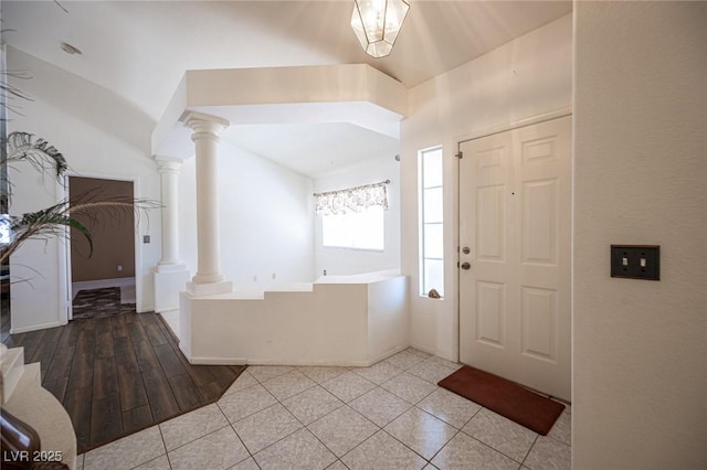 9632 Spanish Steps Ln, Las Vegas, NV 89117 - tiled entryway featuring decorative columns