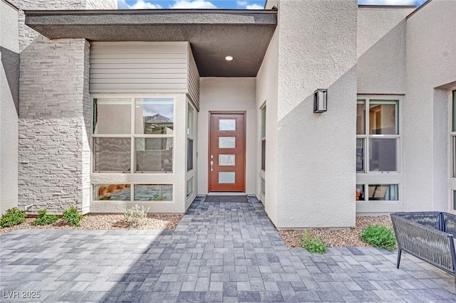 818 Calluna St, Las Vegas, NV 89138 - doorway to property with stucco siding