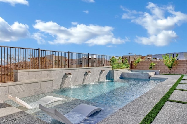818 Calluna St, Las Vegas, NV 89138 - view of pool featuring a fenced backyard and a pool with connected hot tub