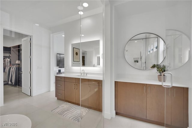 818 Calluna St, Las Vegas, NV 89138 - full bathroom with vanity, recessed lighting, and a walk in closet