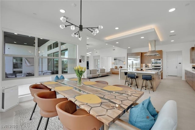 818 Calluna St, Las Vegas, NV 89138 - dining area with a chandelier and recessed lighting