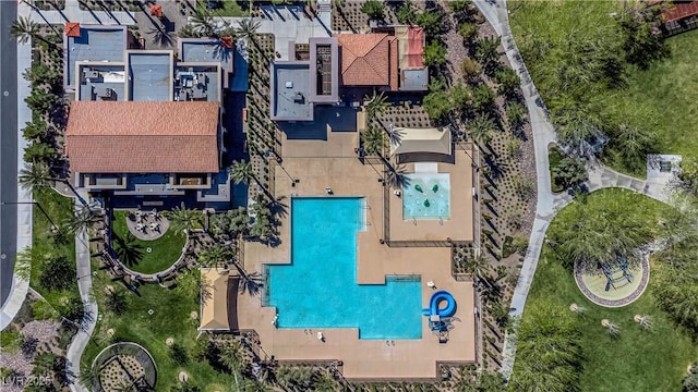 818 Calluna St, Las Vegas, NV 89138 - drone / aerial view of a pool area