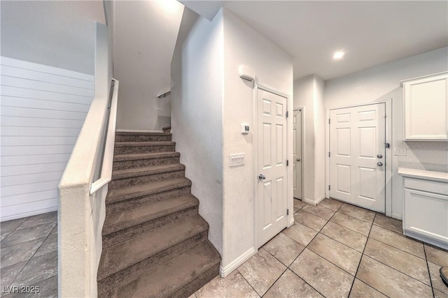 1197 Mission View Ct, Henderson, NV 89002 - stairway with tile patterned flooring and recessed lighting