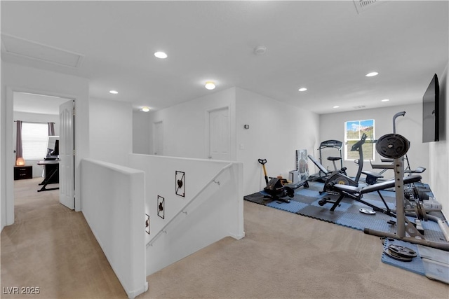 10045 Natchez Trace St, Las Vegas, NV 89178 - exercise area featuring light colored carpet and recessed lighting