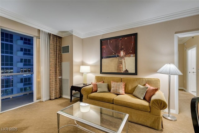 135 E Harmon Ave Unit 2821, Las Vegas, NV 89109 - living room with ornamental molding and carpet flooring
