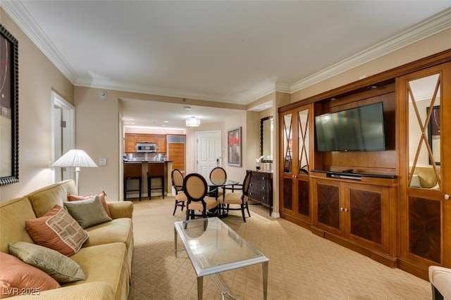 135 E Harmon Ave Unit 2821, Las Vegas, NV 89109 - living area with light colored carpet and crown molding