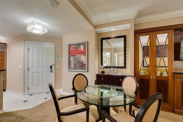 135 E Harmon Ave Unit 2821, Las Vegas, NV 89109 - dining area with ornamental molding and light tile patterned floors