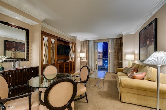 135 E Harmon Ave Unit 2821, Las Vegas, NV 89109 - dining area featuring crown molding and carpet
