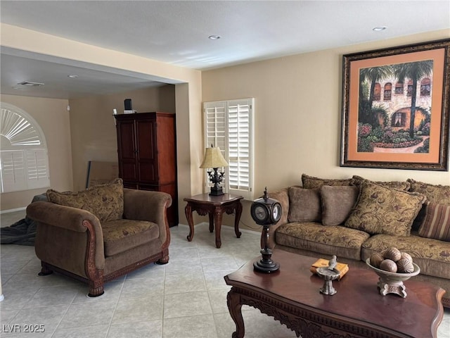 8225 Bermuda Beach Dr, Las Vegas, NV 89128 - living area featuring light tile patterned floors and recessed lighting