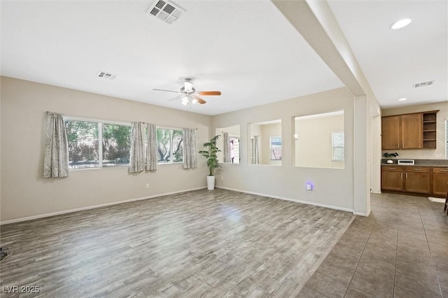 6713 Guidestar St, North Las Vegas, NV 89084 - unfurnished room featuring ceiling fan, wood finished floors, and recessed lighting
