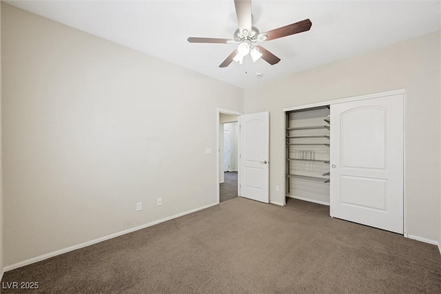 6713 Guidestar St, North Las Vegas, NV 89084 - unfurnished bedroom featuring carpet, a closet, and a ceiling fan
