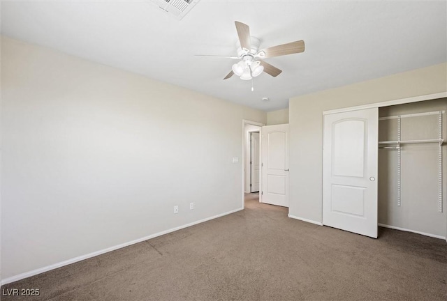 6713 Guidestar St, North Las Vegas, NV 89084 - unfurnished bedroom featuring carpet, a closet, and a ceiling fan