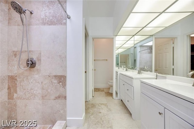 2723 Seabridge Dr, Las Vegas, NV 89121 - full bathroom featuring a walk in shower and two vanities