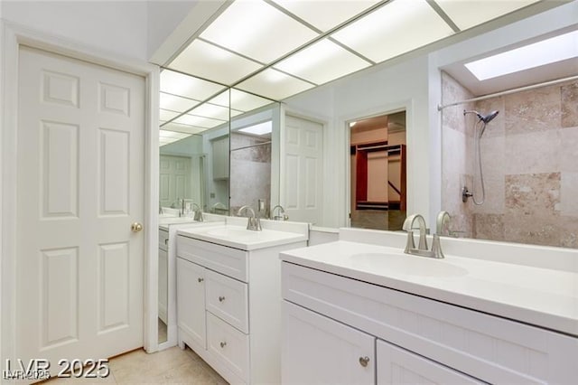 2723 Seabridge Dr, Las Vegas, NV 89121 - full bathroom with two vanities and tile patterned flooring