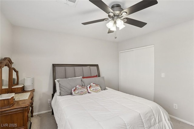 7640 Woven Memories St, Las Vegas, NV 89149 - bedroom with carpet flooring, a closet, and ceiling fan