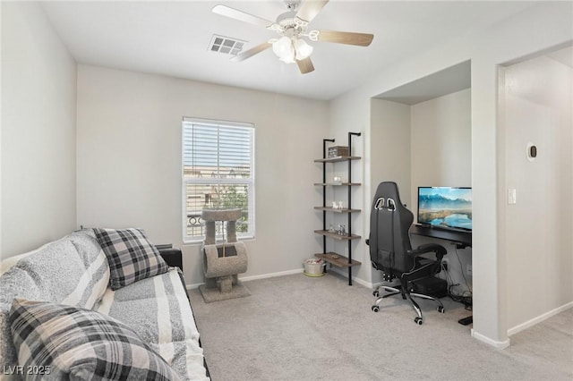 7640 Woven Memories St, Las Vegas, NV 89149 - carpeted home office featuring baseboards and a ceiling fan