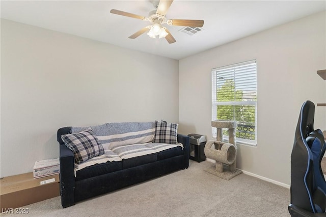7640 Woven Memories St, Las Vegas, NV 89149 - sitting room featuring carpet floors and ceiling fan