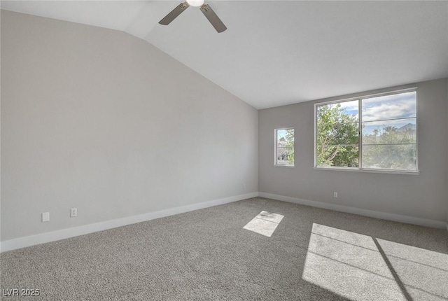 2212 Warm Walnut Dr, Las Vegas, NV 89134 - empty room with lofted ceiling, ceiling fan, and carpet floors