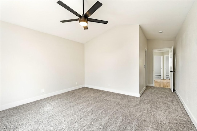 8113 Bay Springs Dr, Las Vegas, NV 89128 - unfurnished room with ceiling fan, light colored carpet, and lofted ceiling