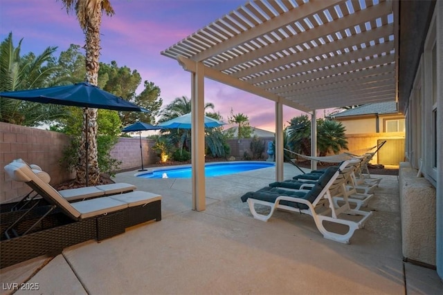 8623 Kennedy Heights Ct, Las Vegas, NV 89131 - view of pool with a fenced backyard, a pergola, and a patio