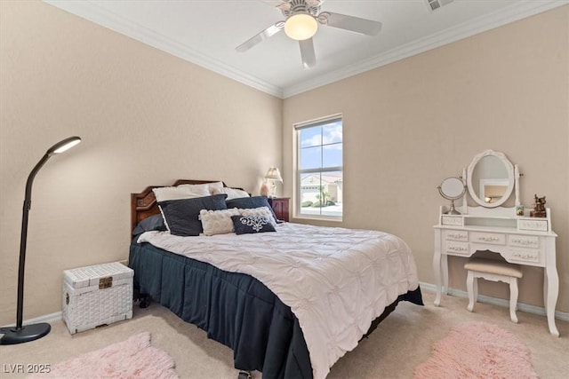 8623 Kennedy Heights Ct, Las Vegas, NV 89131 - bedroom with carpet floors, crown molding, and ceiling fan